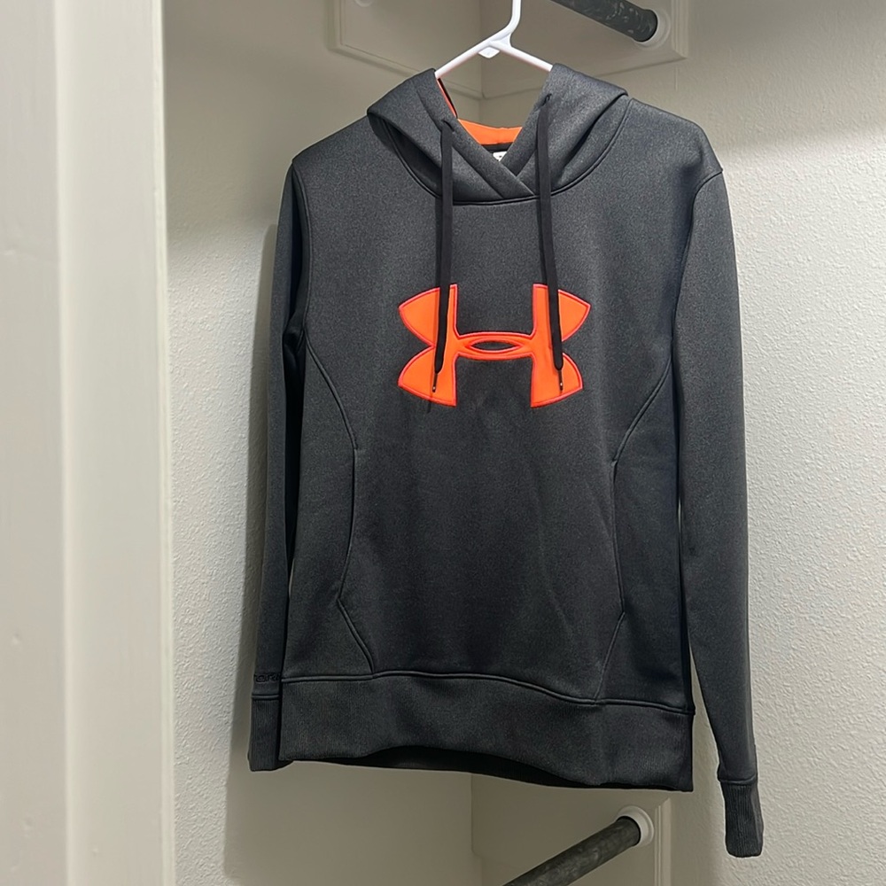 Under Armour Cold Gear orange and gray hoodie